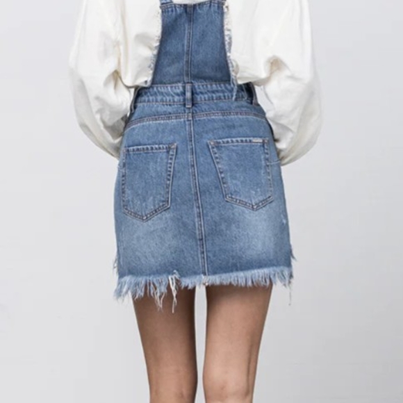 Denim Overall/Skirtall Dress - Picture 5 of 9